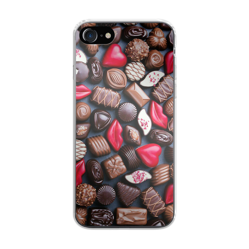 I Love Choco Pattern iPhone SE 3rd Gen 2022 Case