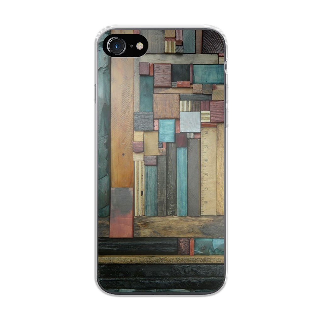Painted Abstract Wood Sculptures iPhone SE 3rd Gen 2022 Case