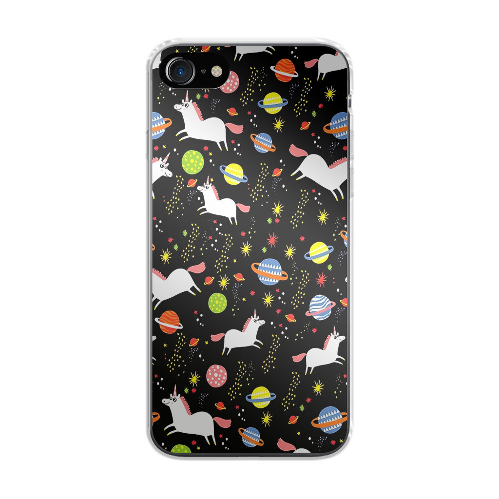 Space Unicorn Pattern iPhone SE 3rd Gen 2022 Case
