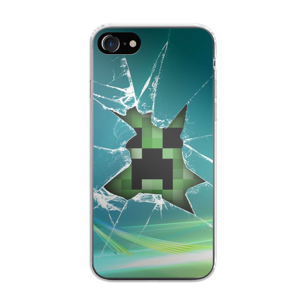 Creeper Glass Broken Green iPhone SE 3rd Gen 2022 Case
