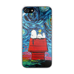 Dog Lying Under Starry Night Van Gogh iPhone SE 3rd Gen 2022 Case