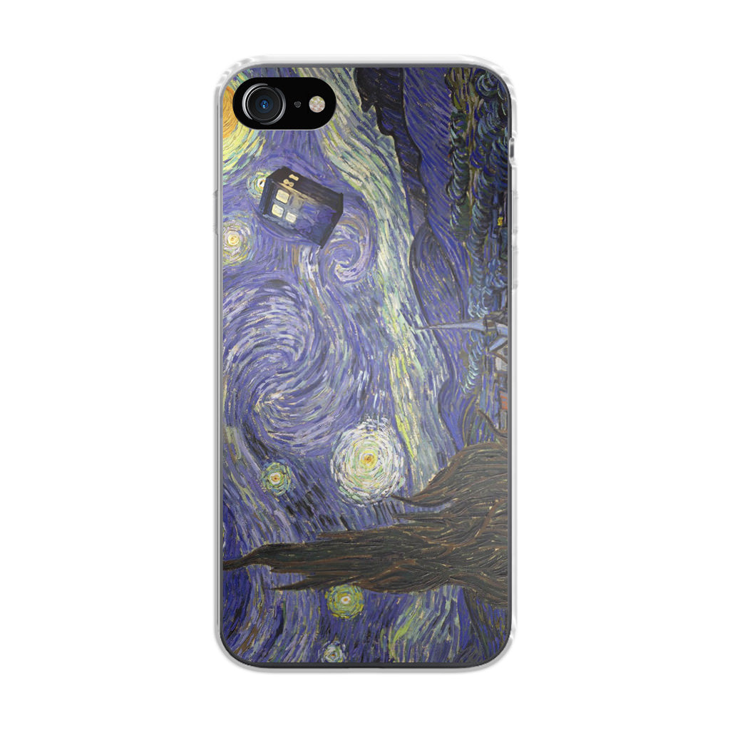 Dr Who Tardis In Van Gogh Starry Night iPhone SE 3rd Gen 2022 Case