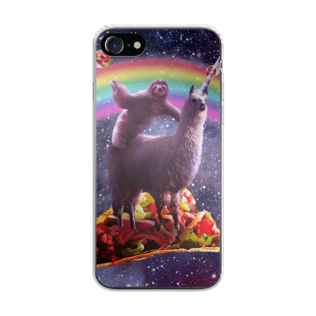 LLama And Sloth On Space iPhone SE 3rd Gen 2022 Case