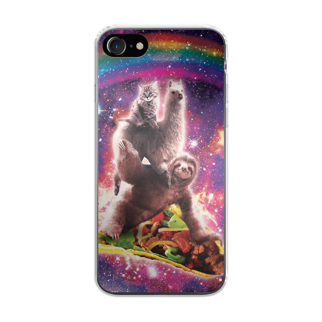LLama Sloth And Cat Playing Together iPhone SE 3rd Gen 2022 Case