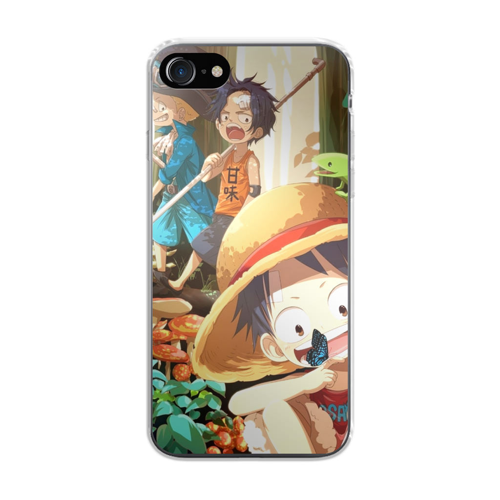 One Piece Little Sabo Ace Luffy Cute iPhone SE 3rd Gen 2022 Case