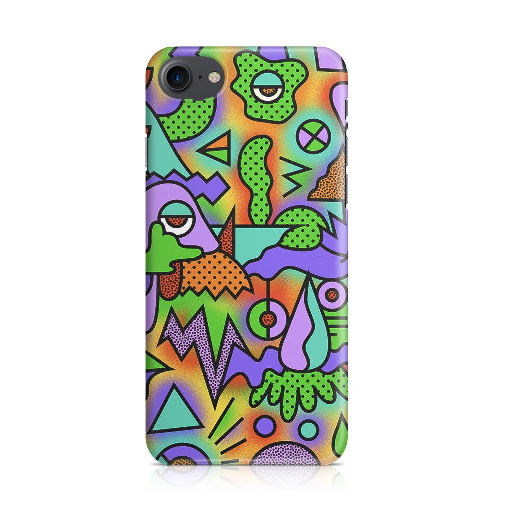 Abstract Colorful Doodle Art iPhone SE 3rd Gen 2022 Case