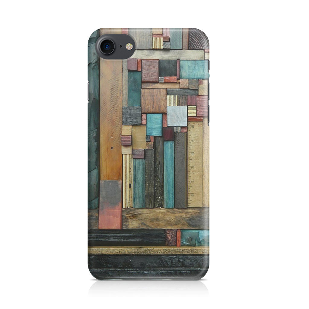 Painted Abstract Wood Sculptures iPhone SE 3rd Gen 2022 Case