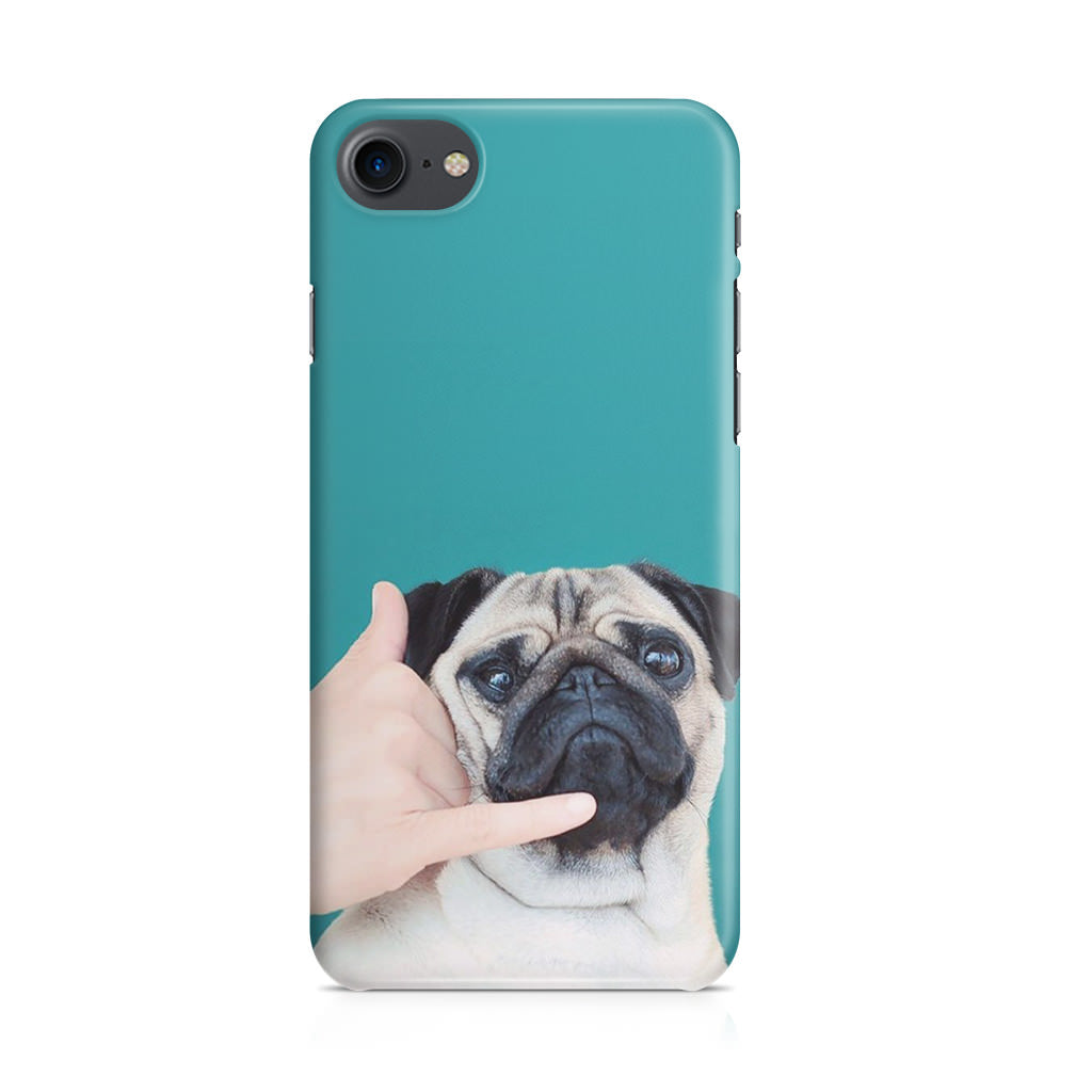 Pug is on the Phone iPhone SE 3rd Gen 2022 Case