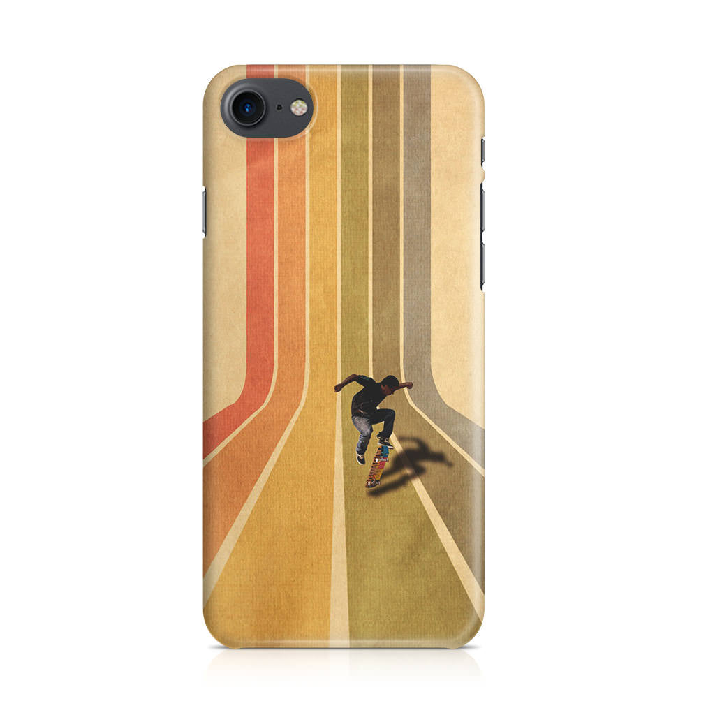 Vintage Skateboard On Colorful Stipe Runway iPhone SE 3rd Gen 2022 Case