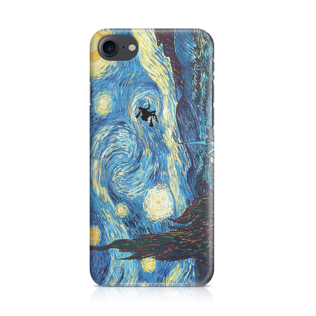 Witch on The Starry Night Sky iPhone SE 3rd Gen 2022 Case