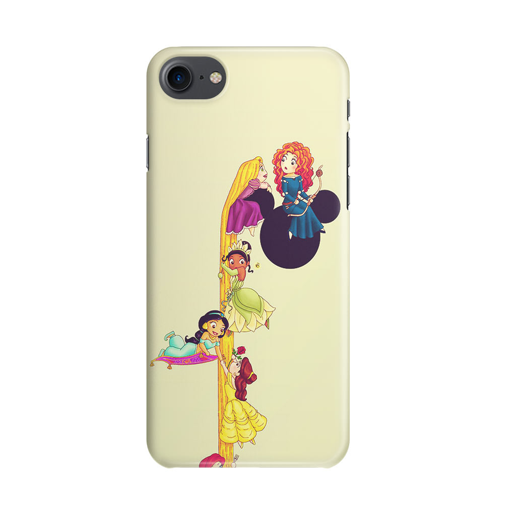 Princesses Climbing Rapunzel's Hair iPhone SE 3rd Gen 2022 Case