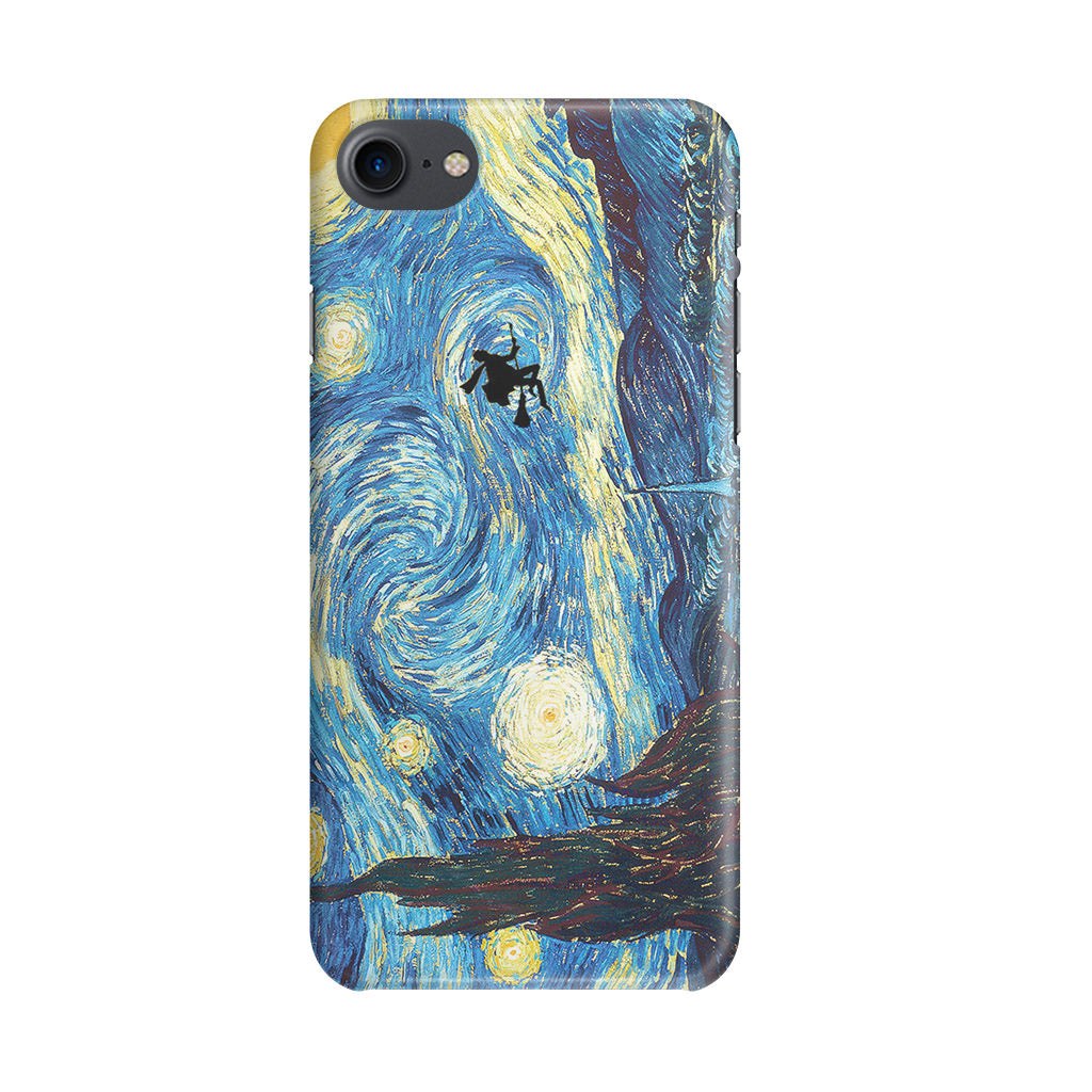 Witch Flying In Van Gogh Starry Night iPhone SE 3rd Gen 2022 Case
