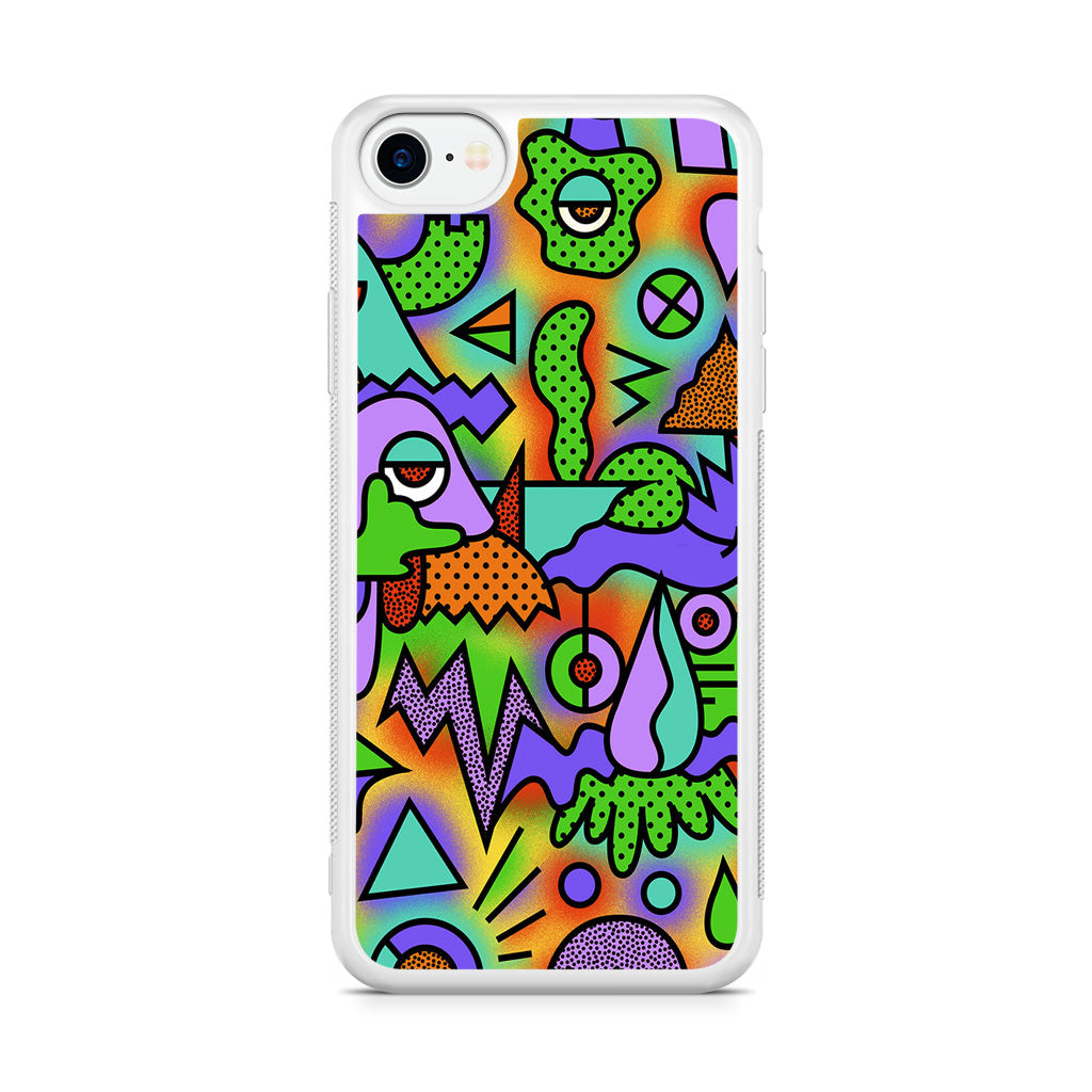 Abstract Colorful Doodle Art iPhone SE 3rd Gen 2022 Case