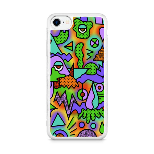 Abstract Colorful Doodle Art iPhone SE 3rd Gen 2022 Case
