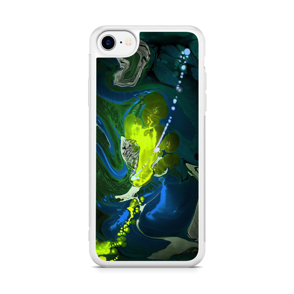 Abstract Green Blue Art iPhone SE 3rd Gen 2022 Case