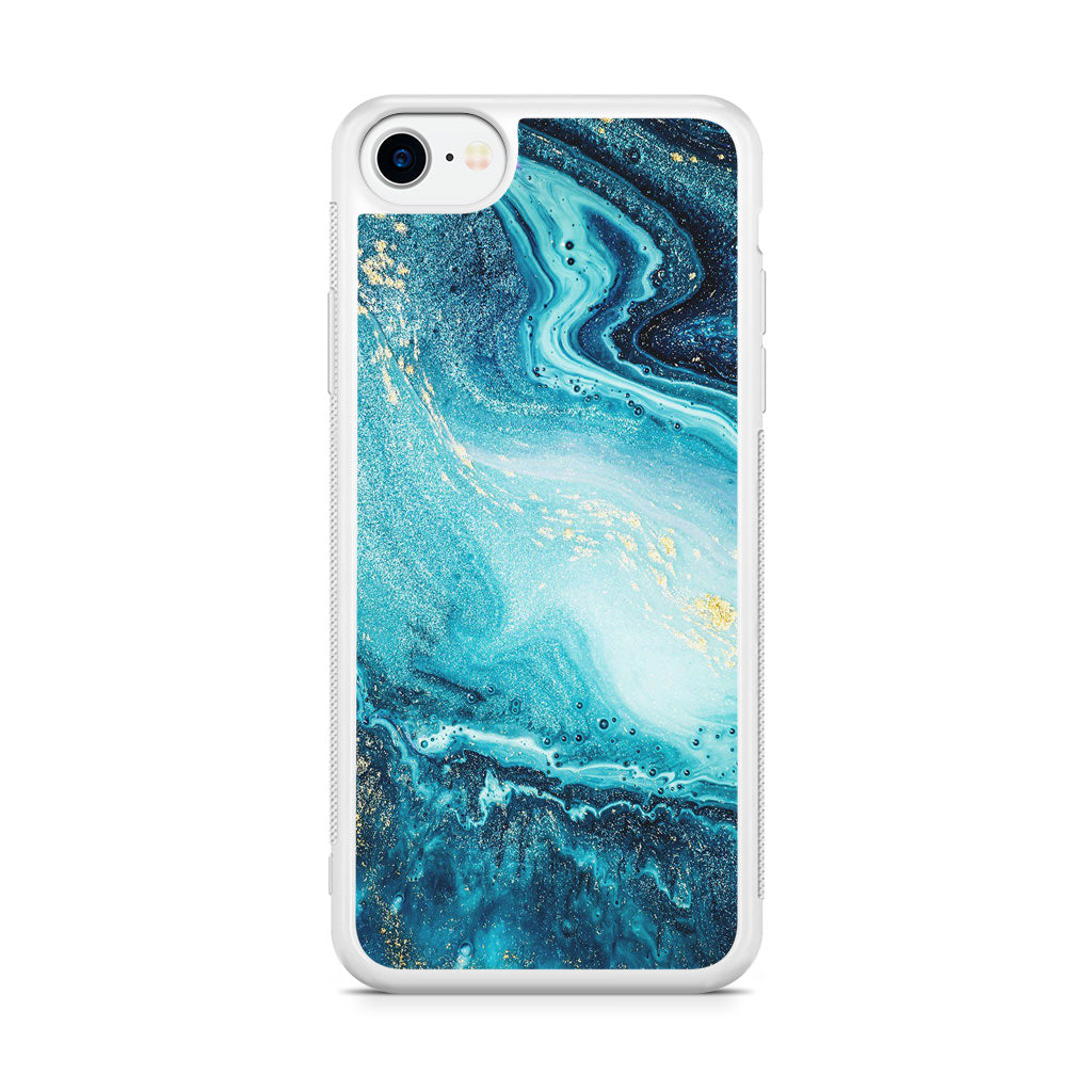 Blue Water Glitter iPhone SE 3rd Gen 2022 Case