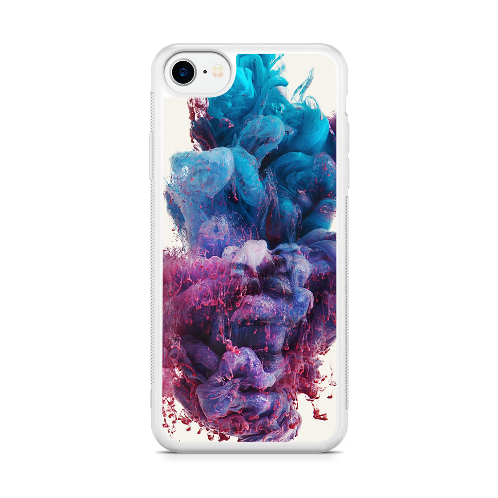 Colorful Dust Art on White iPhone SE 3rd Gen 2022 Case