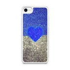 Love Glitter Blue and Grey iPhone SE 3rd Gen 2022 Case