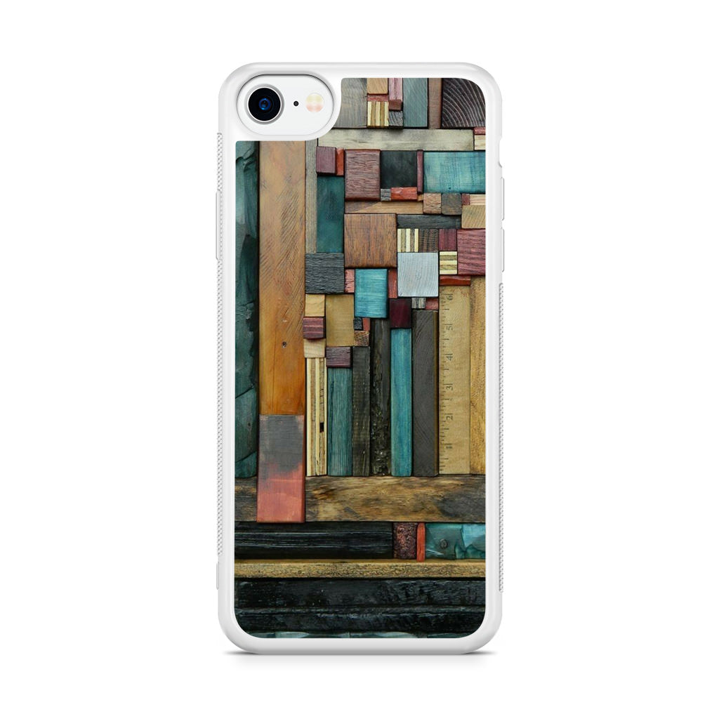 Painted Abstract Wood Sculptures iPhone SE 3rd Gen 2022 Case