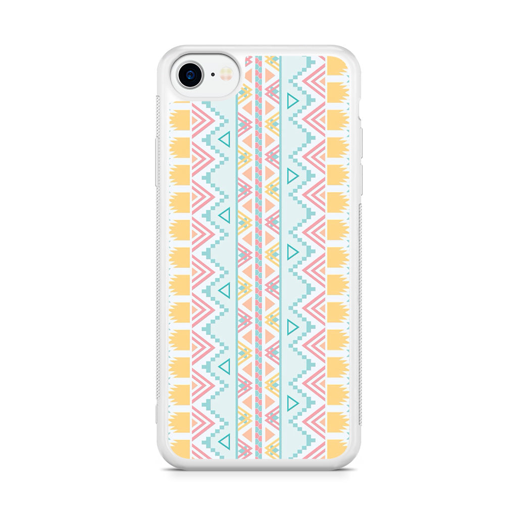 Peach Aztec Pattern iPhone SE 3rd Gen 2022 Case