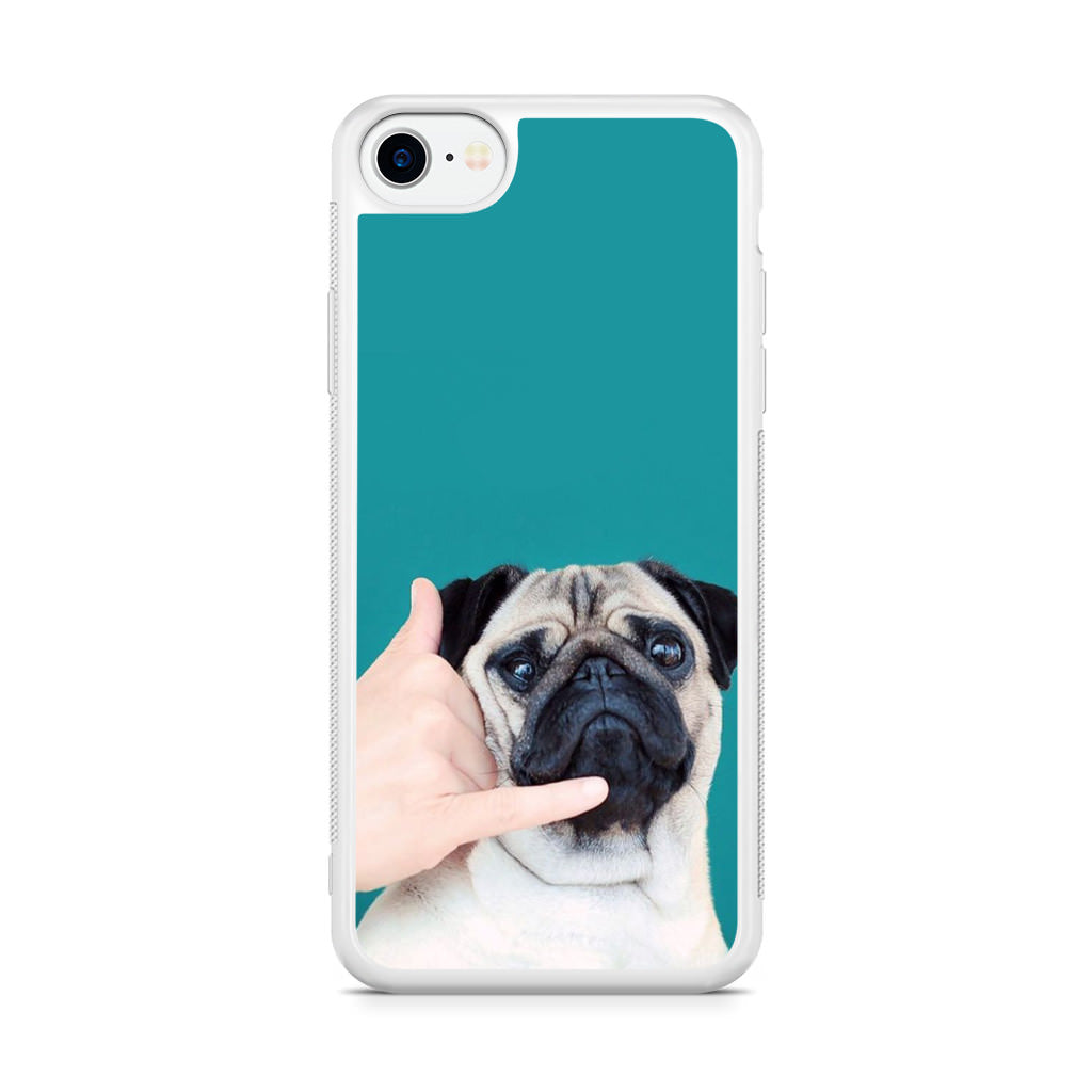 Pug is on the Phone iPhone SE 3rd Gen 2022 Case