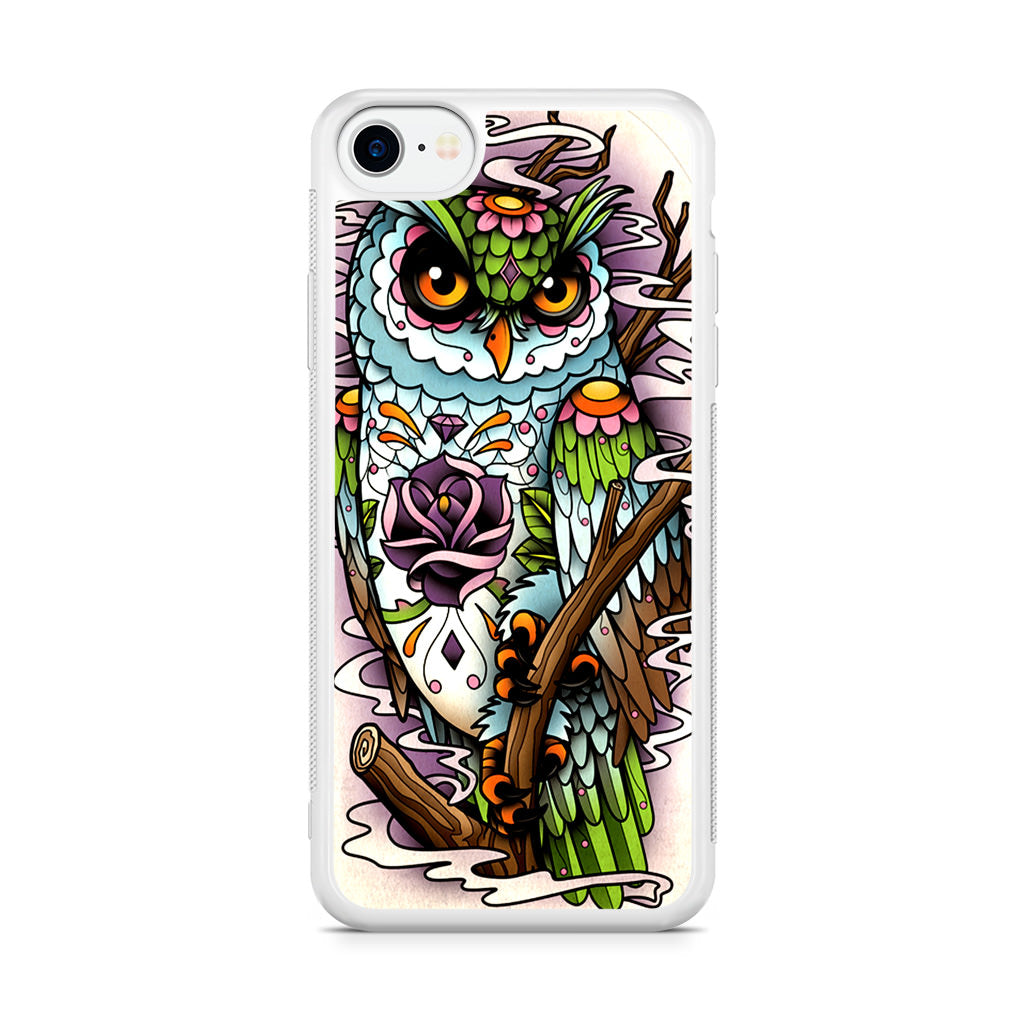 Sugar Skull Owl Tattoo iPhone SE 3rd Gen 2022 Case