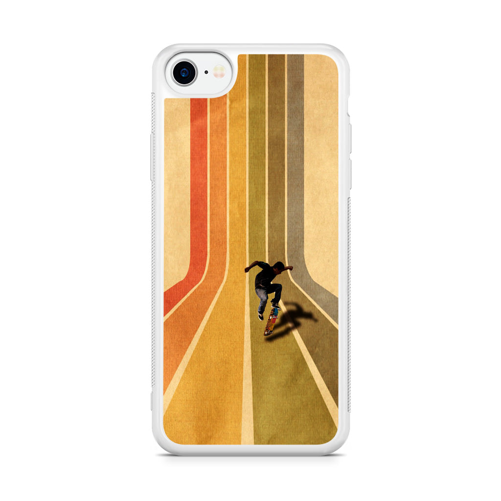 Vintage Skateboard On Colorful Stipe Runway iPhone SE 3rd Gen 2022 Case
