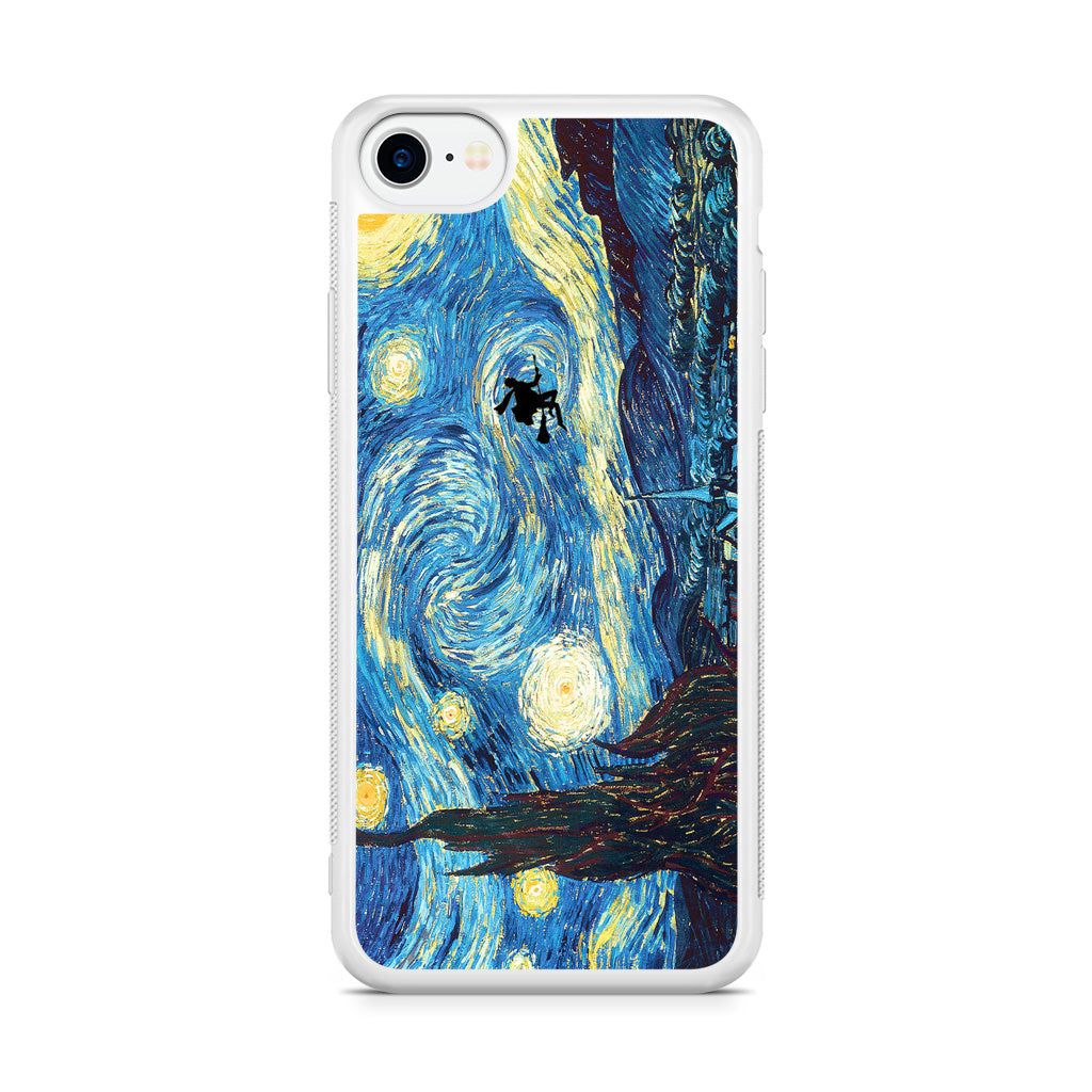 Witch on The Starry Night Sky iPhone SE 3rd Gen 2022 Case