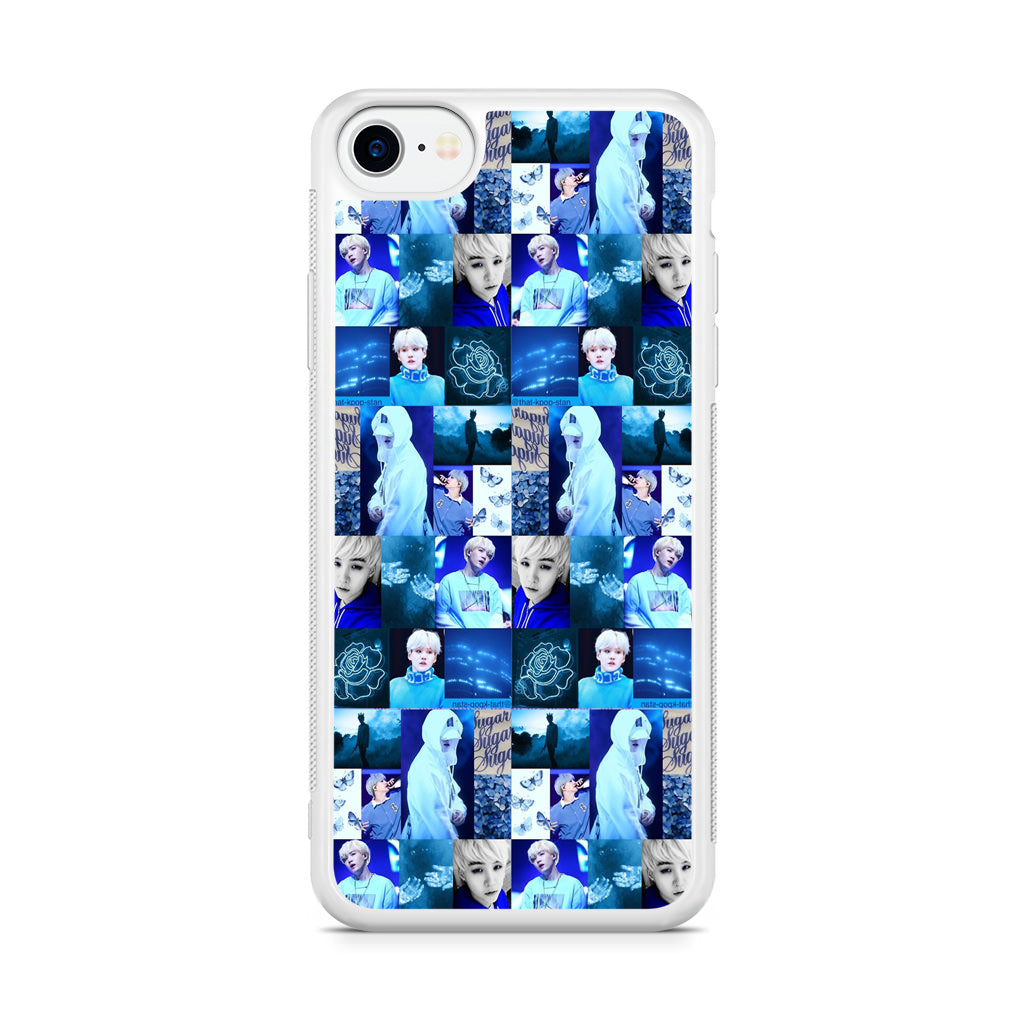 BTS Suga Blue Aesthetic Collage iPhone SE 3rd Gen 2022 Case