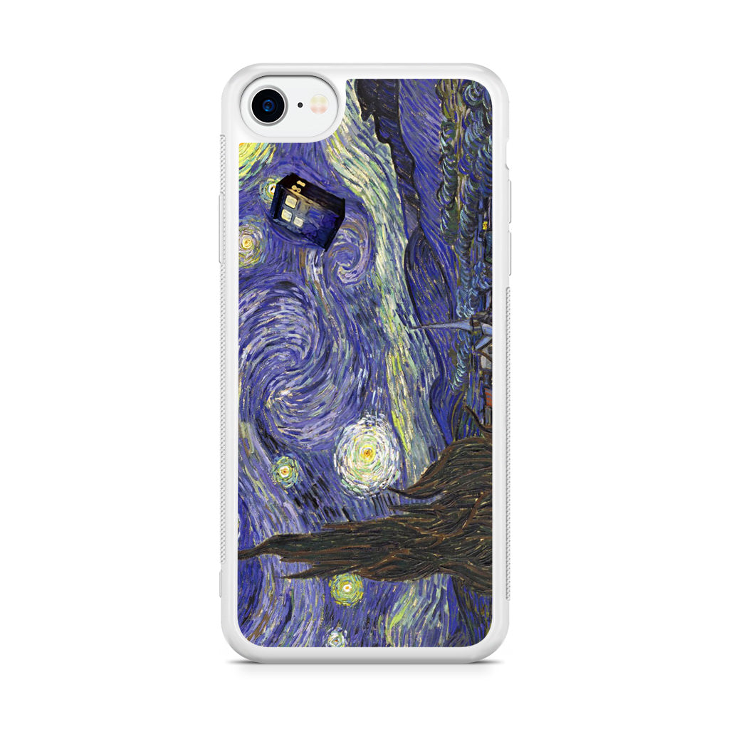 Dr Who Tardis In Van Gogh Starry Night iPhone SE 3rd Gen 2022 Case