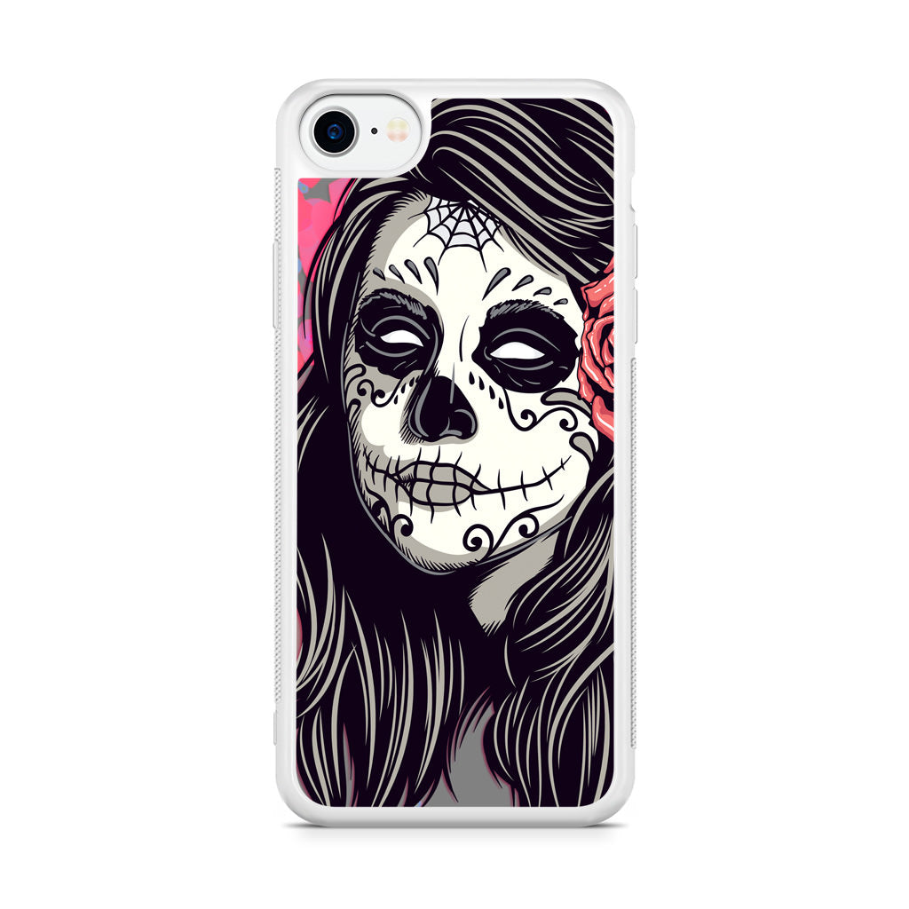 Girl Skull Flower iPhone SE 3rd Gen 2022 Case
