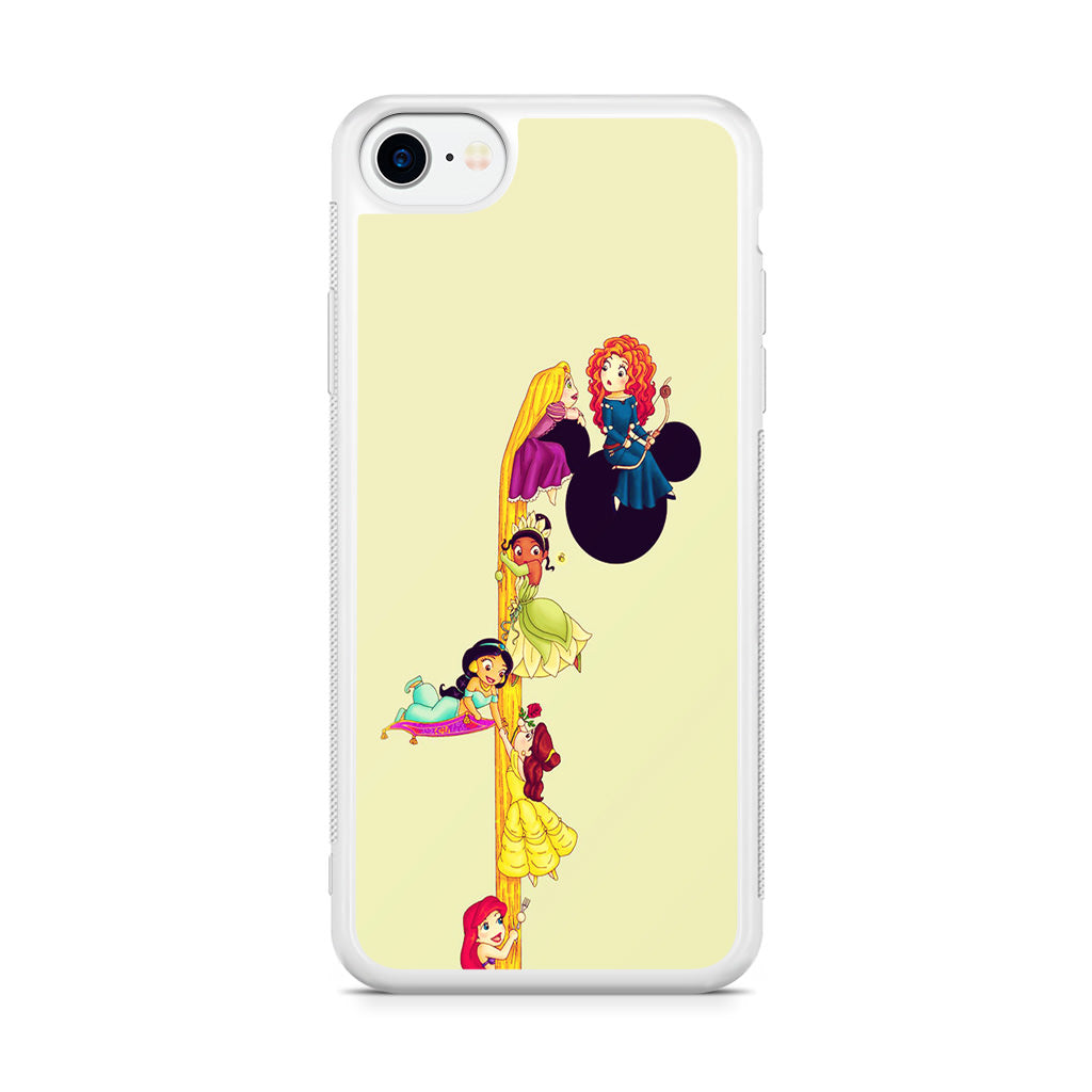 Princesses Climbing Rapunzel's Hair iPhone SE 3rd Gen 2022 Case