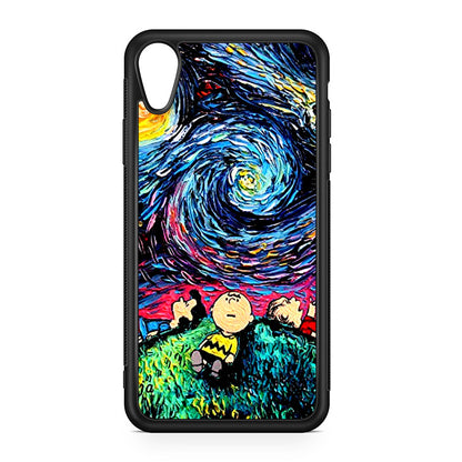 Peanuts At Starry Night iPhone XR Case