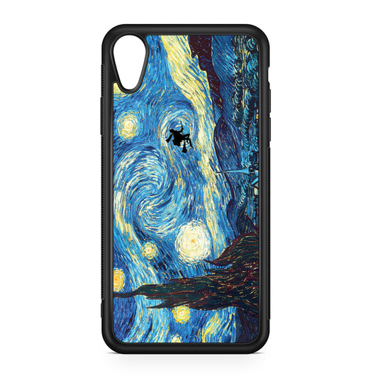 Witch Flying In Van Gogh Starry Night iPhone XR Case