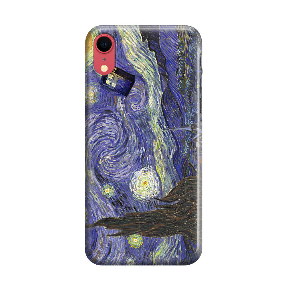 Dr Who Tardis In Van Gogh Starry Night iPhone XR Case