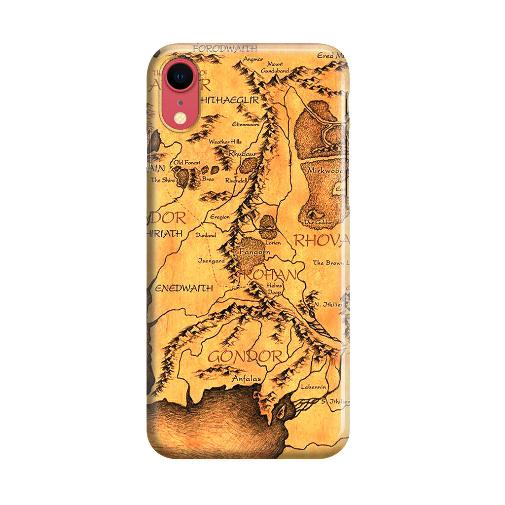 Middle Earth Map Hobbit iPhone XR Case