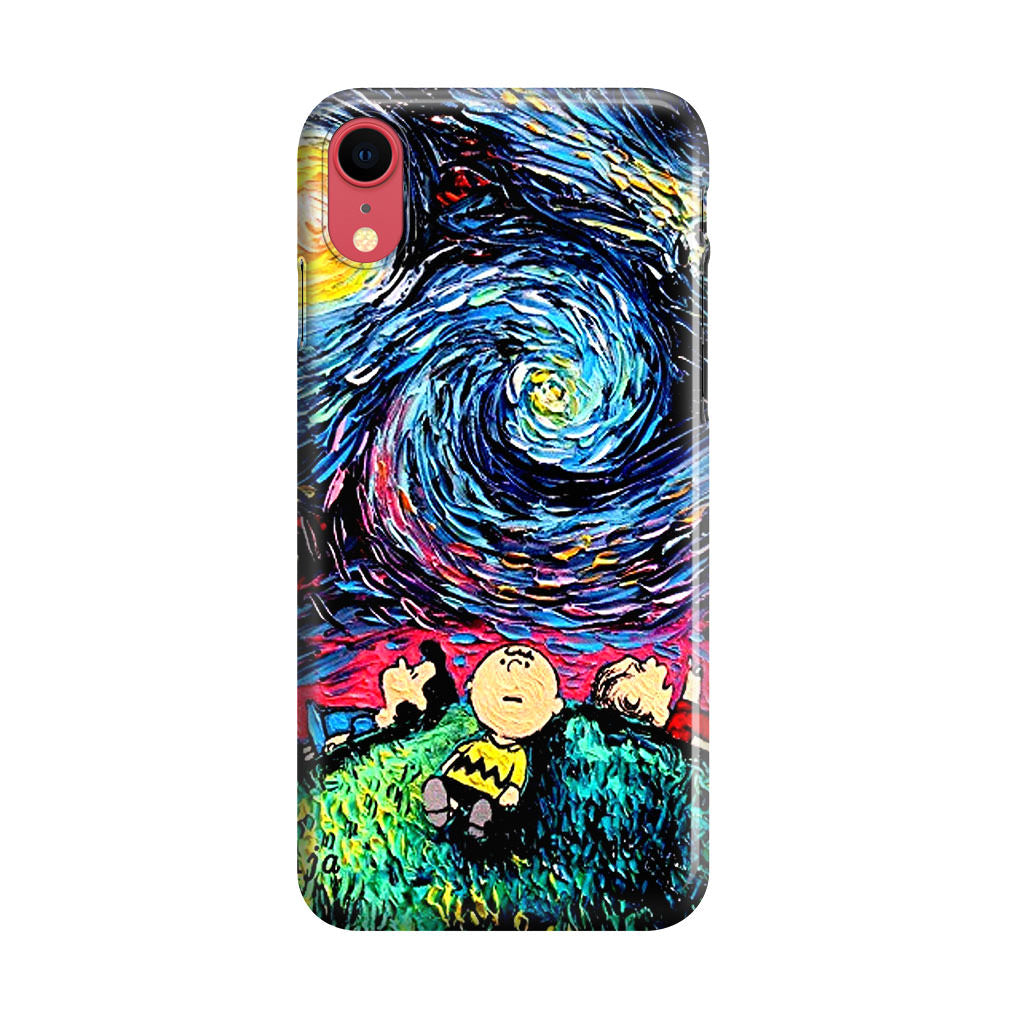 Peanuts At Starry Night iPhone XR Case