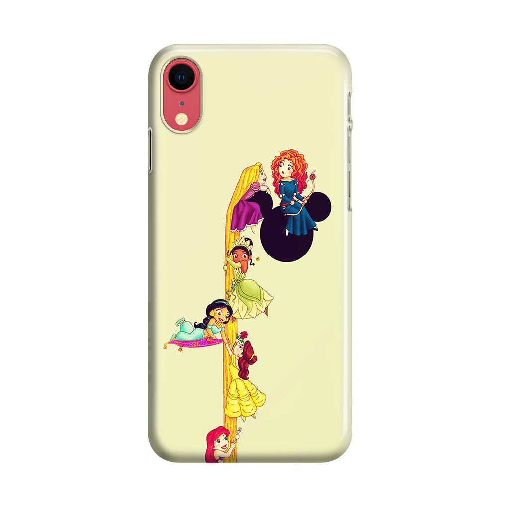 Princesses Climbing Rapunzel's Hair iPhone XR Case