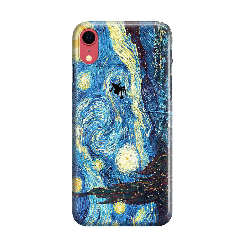 Witch Flying In Van Gogh Starry Night iPhone XR Case