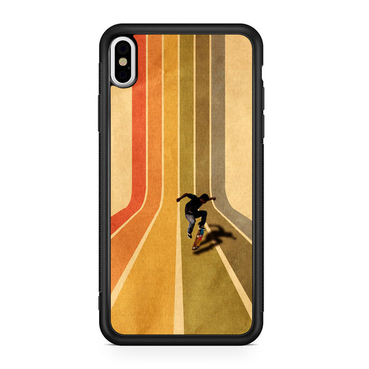 Vintage Skateboard On Colorful Stipe iPhone X / XS / XS Max Case