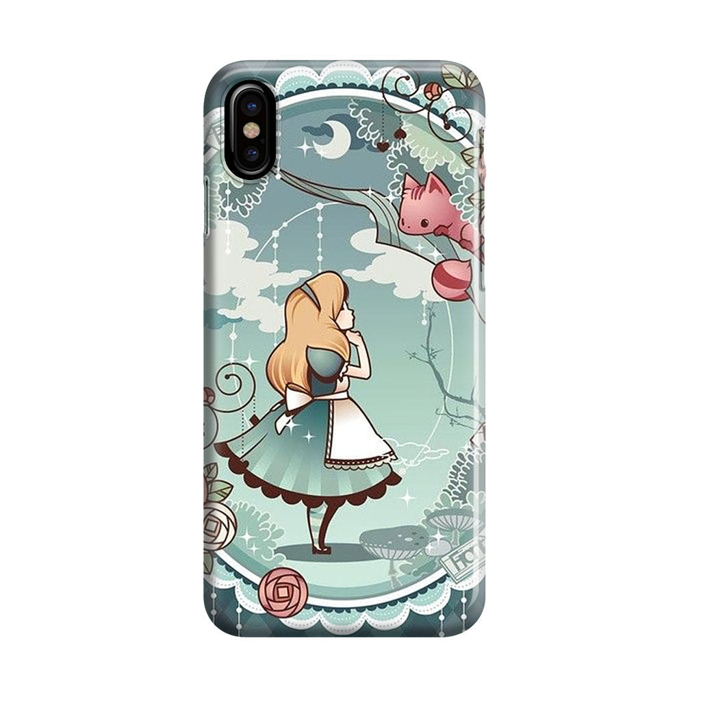 Alice And Cheshire Cat Poster iPhone X / XS / XS Max Case