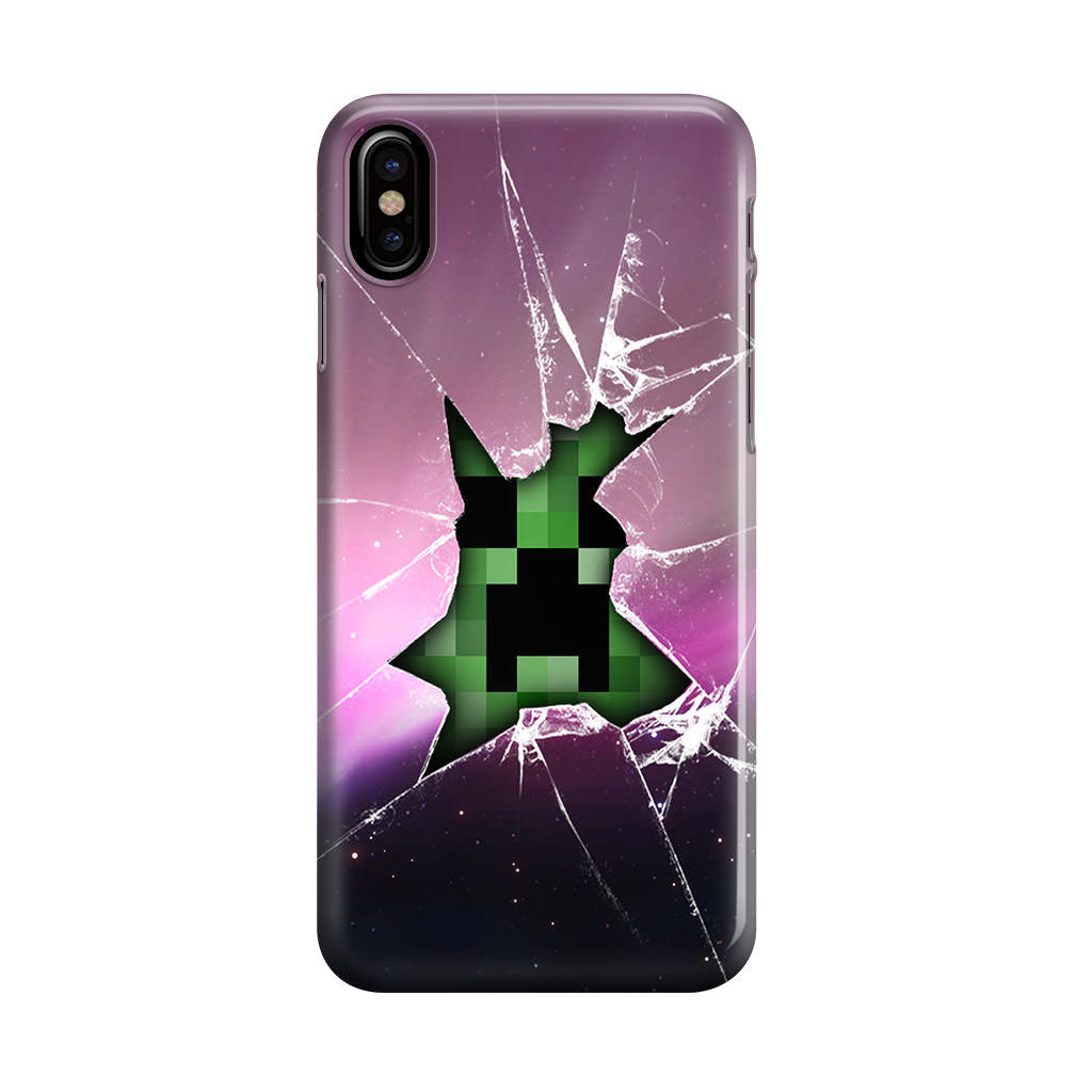 Creeper Glass Broken Violet iPhone X / XS / XS Max Case