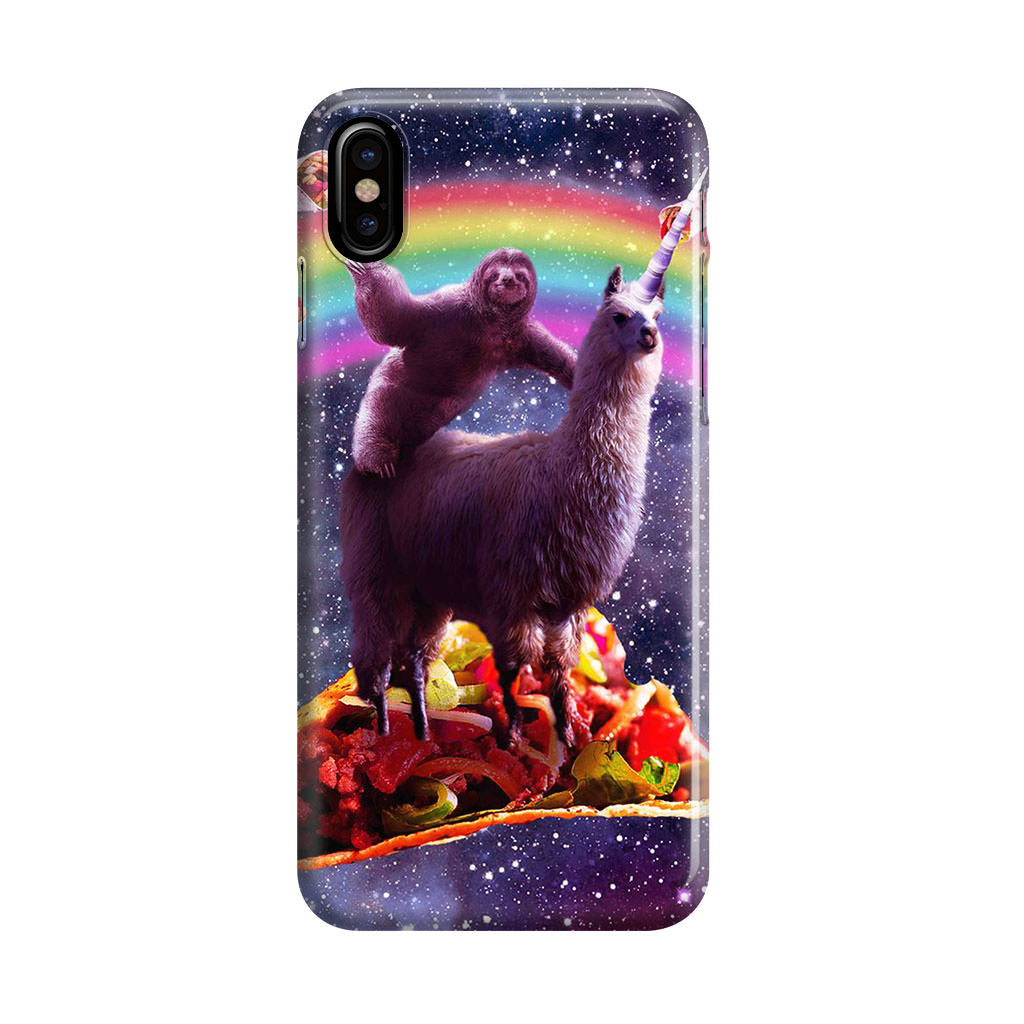 LLama And Sloth On Space iPhone X / XS / XS Max Case