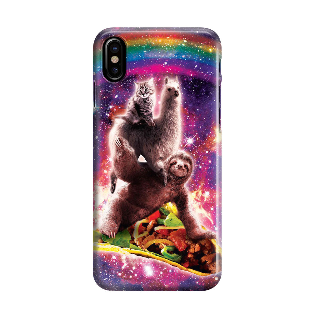 LLama Sloth And Cat Playing Together iPhone X / XS / XS Max Case