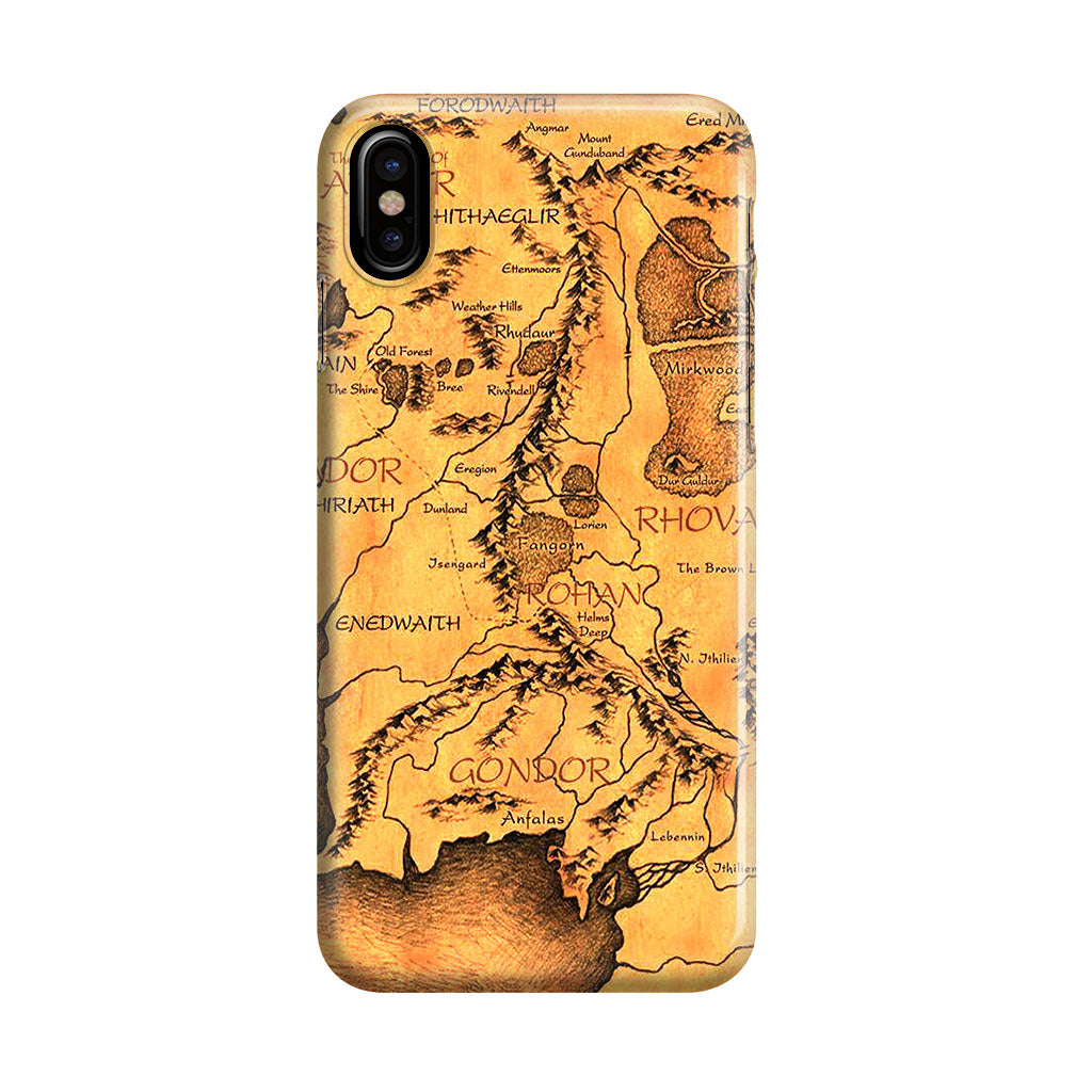 Middle Earth Map Hobbit iPhone X / XS / XS Max Case