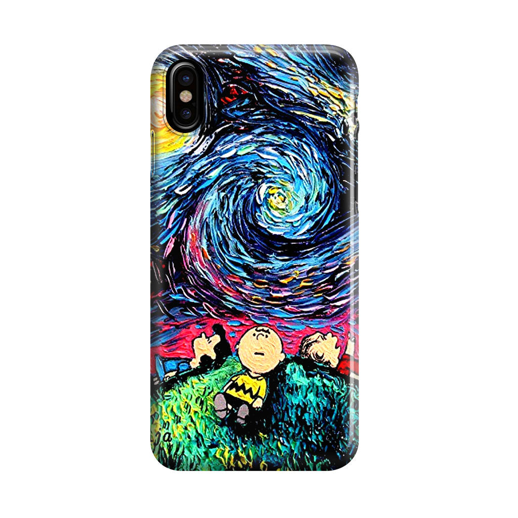 Peanuts At Starry Night iPhone X / XS / XS Max Case