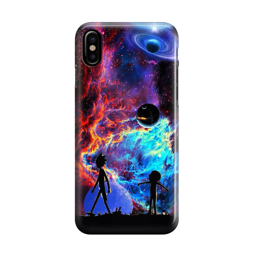 Rick And Morty Flat Galaxy iPhone X / XS / XS Max Case