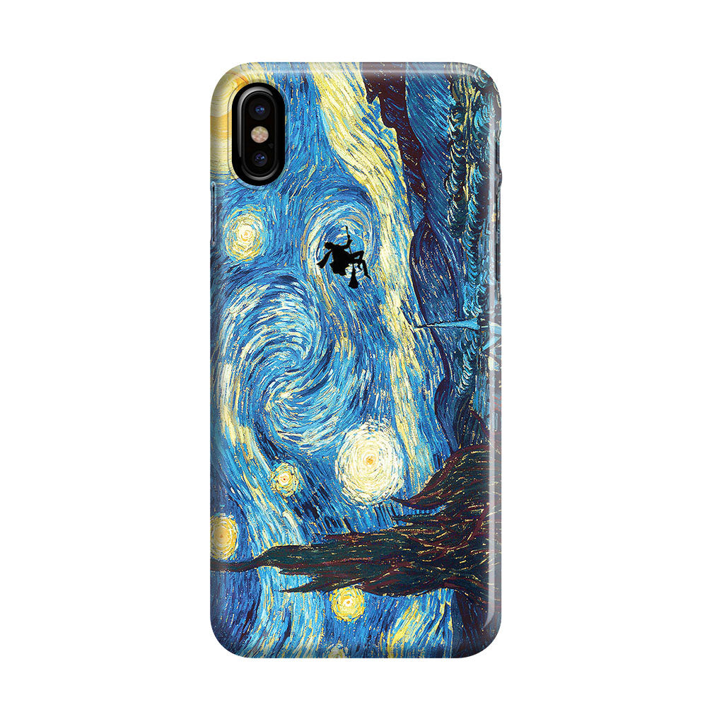 Witch Flying In Van Gogh Starry Night iPhone X / XS / XS Max Case