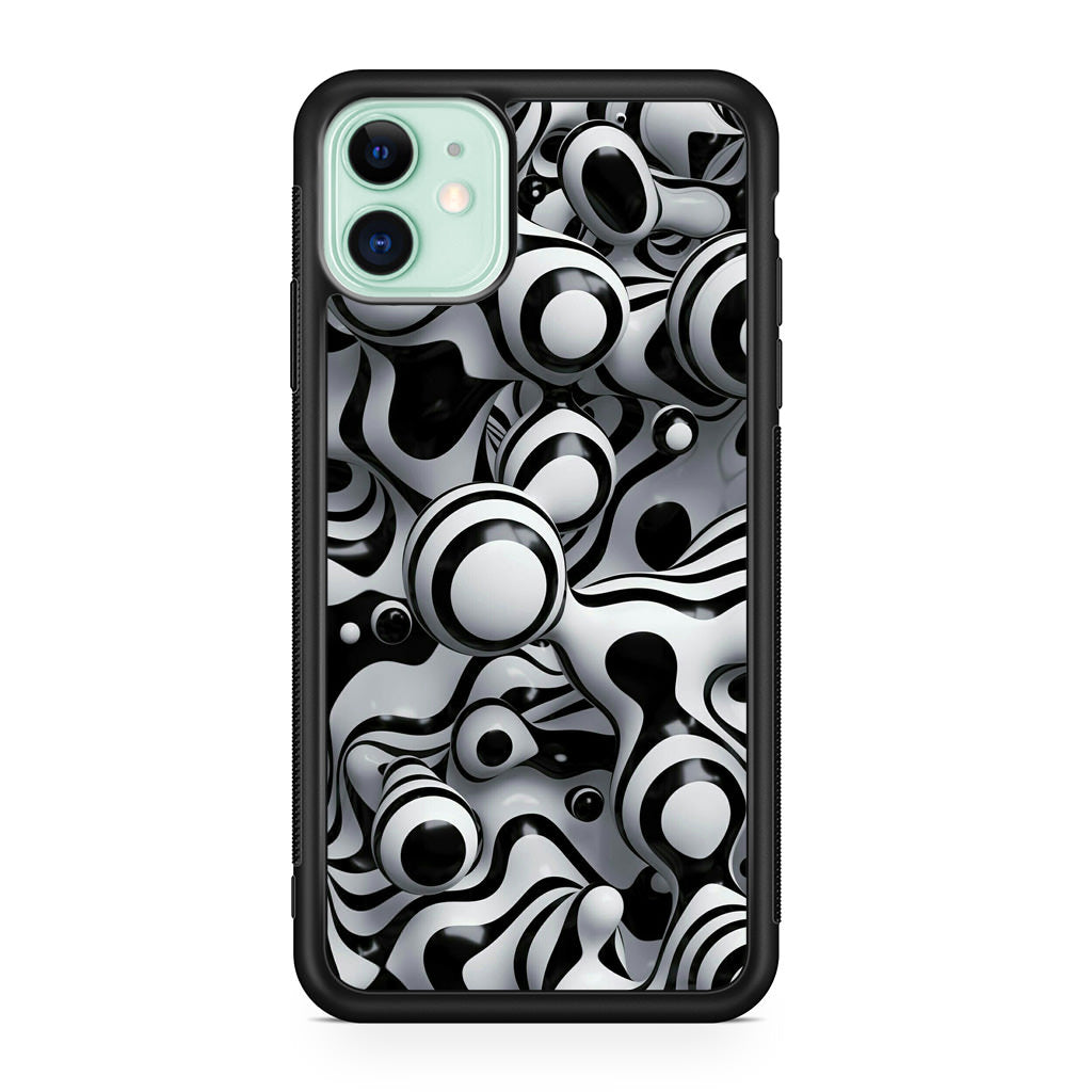 Abstract Art Black White iPhone 11 Case