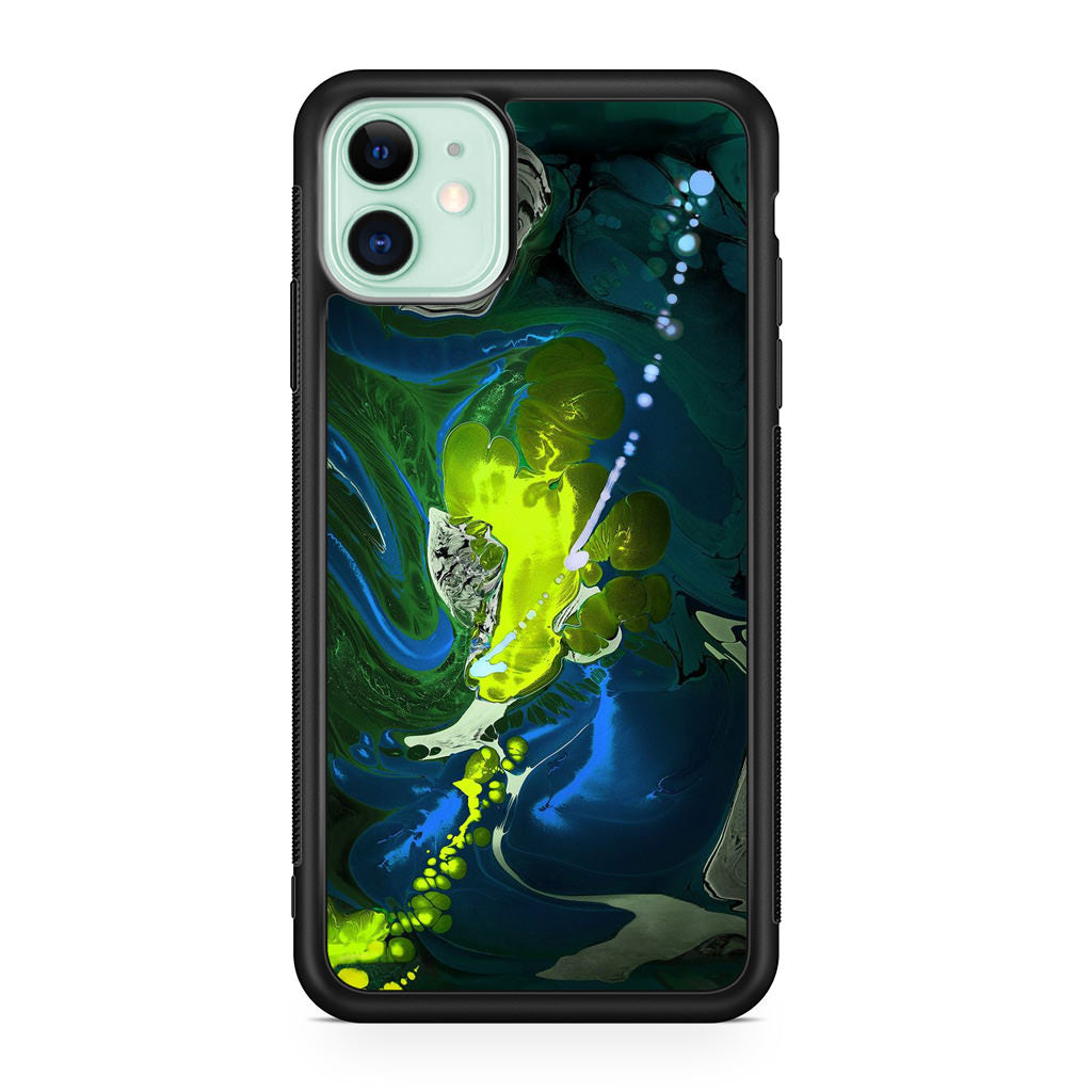 Abstract Green Blue Art iPhone 11 Case